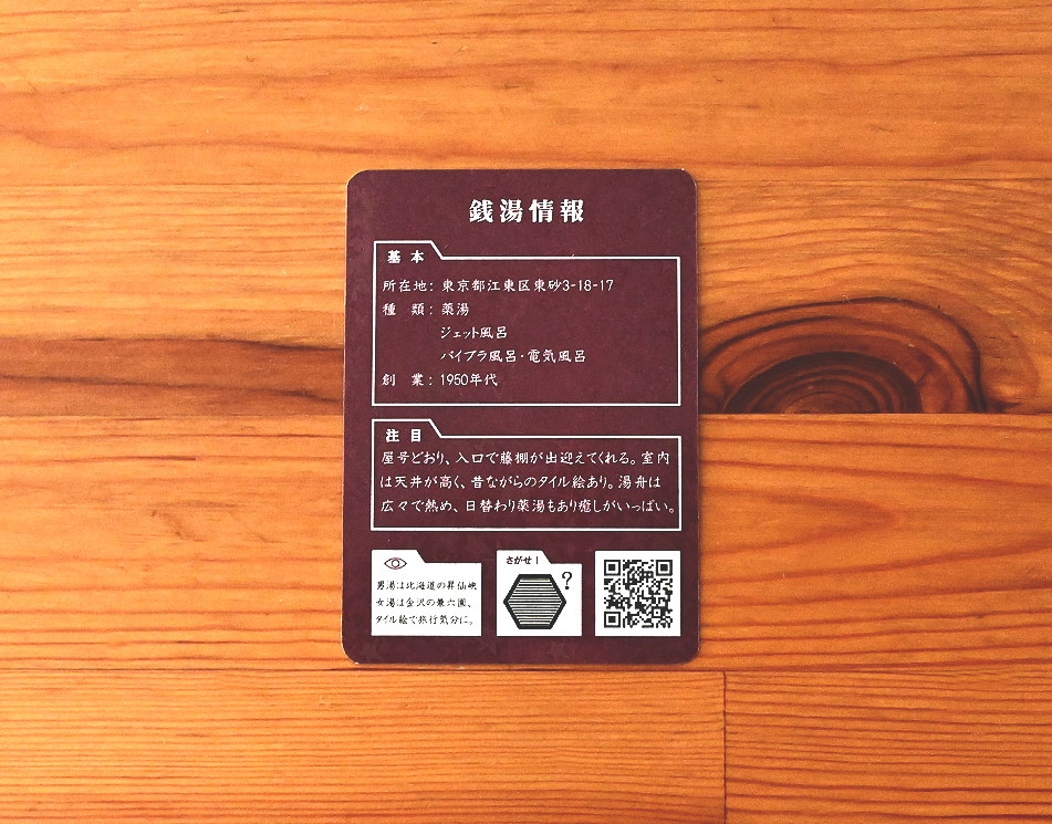 銭湯トレカ｜藤の湯裏面